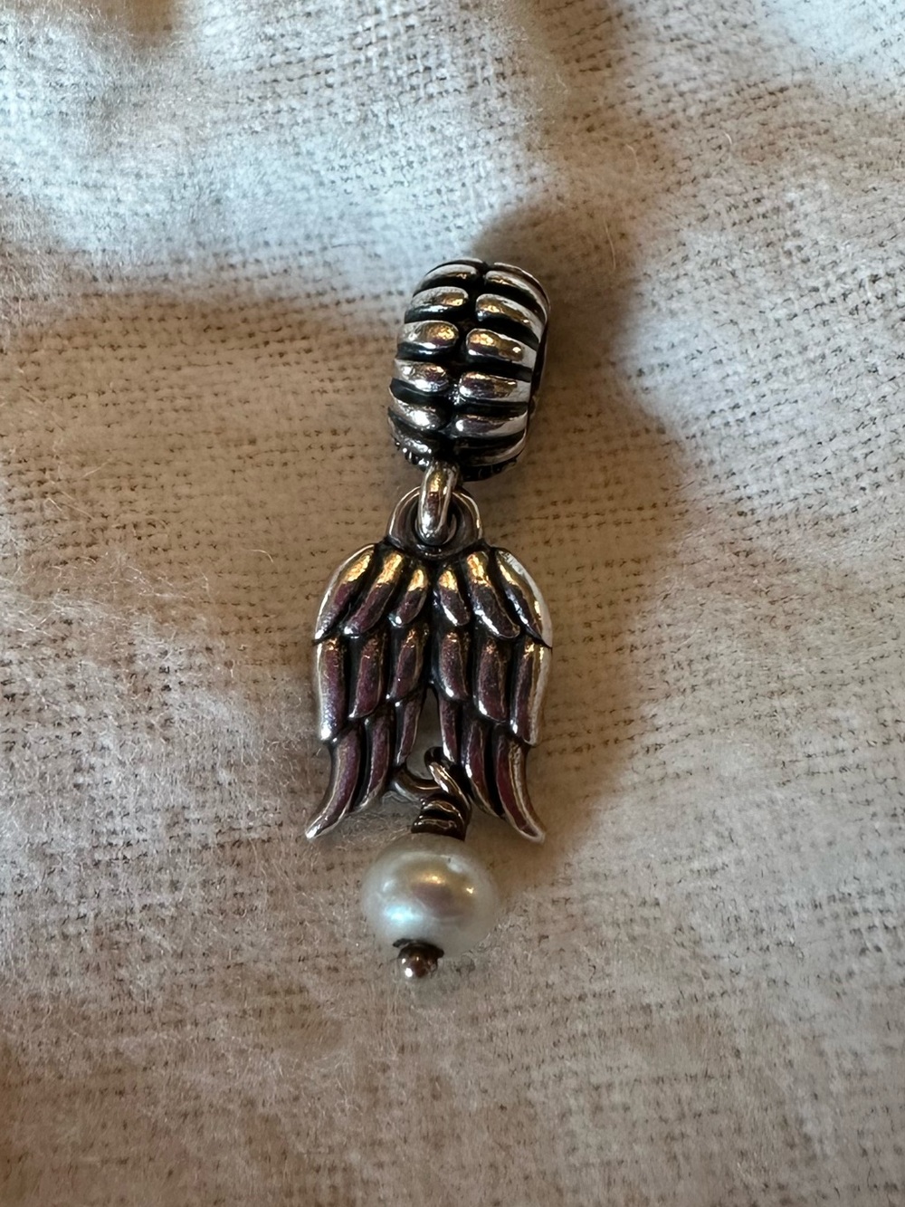 Pandora Guardian Angel Wings Pearl Dangle Charm